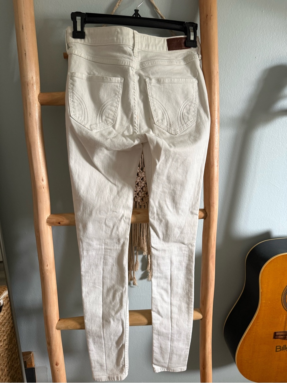Hollister White Distressed Skinny Jeans